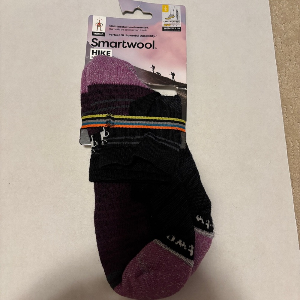 Smartwool Women’s Light Cushion Hike Socks - Black and Purple